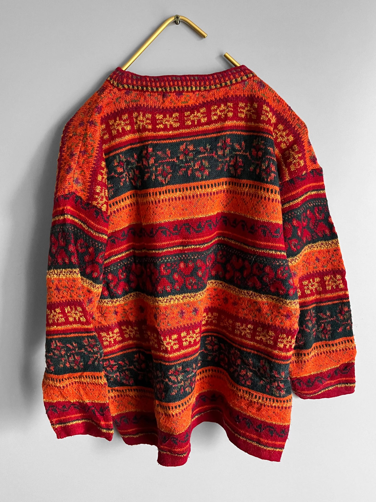 mens knit sweater grunge geometric pattern - shoplifts