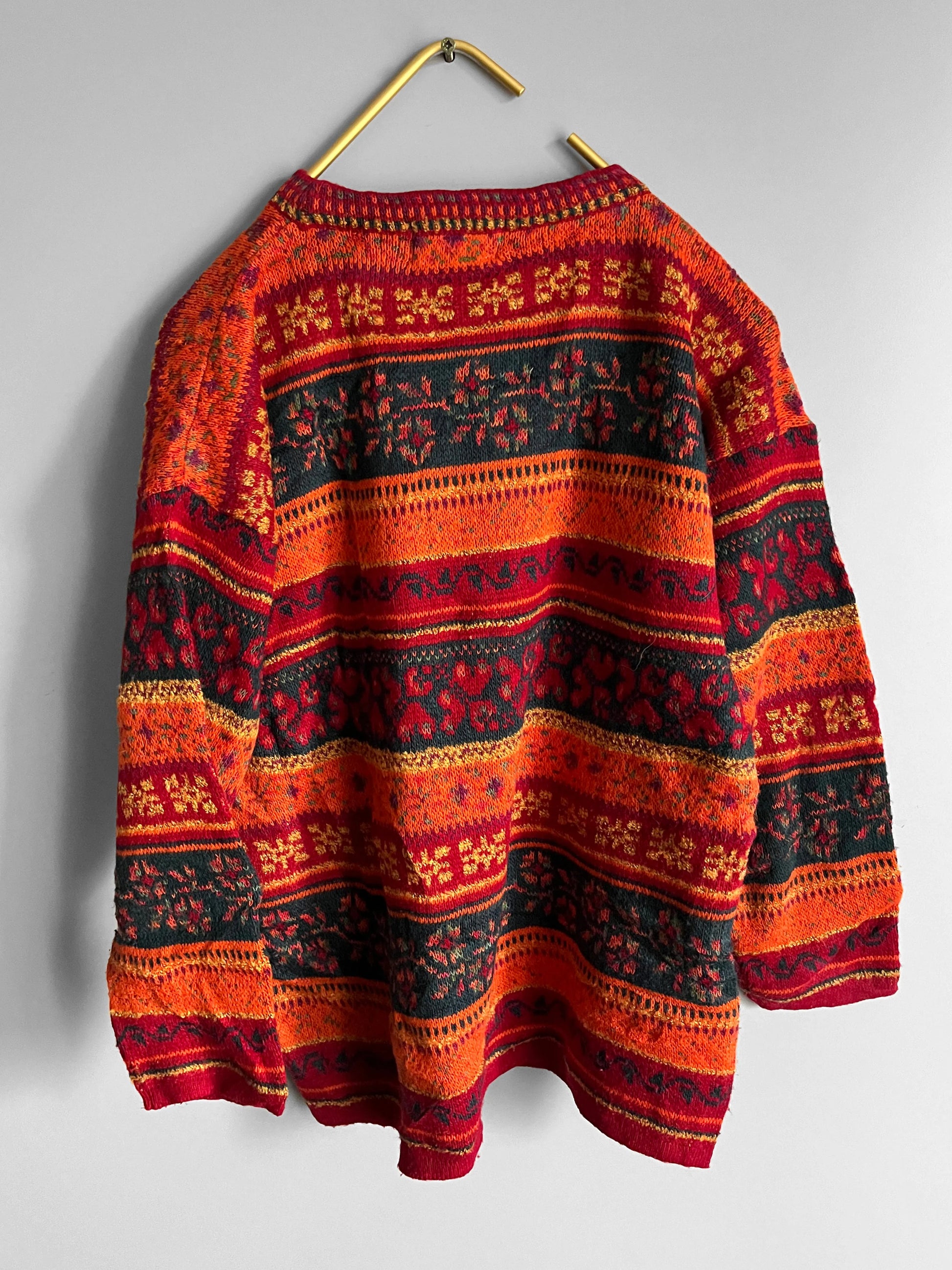 Mens knit sweater grunge geometric pattern - Shoplifts