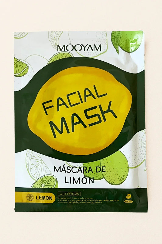 Mooyam lemon facial mask packaging on a white background