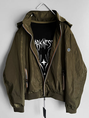 Giacca Bomber con Cappuccio Verde Oliva - Shoplifts