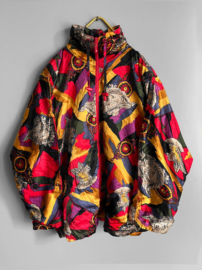 Men Vintage Windbreaker Crazy Pattern Y2k - Shoplifts