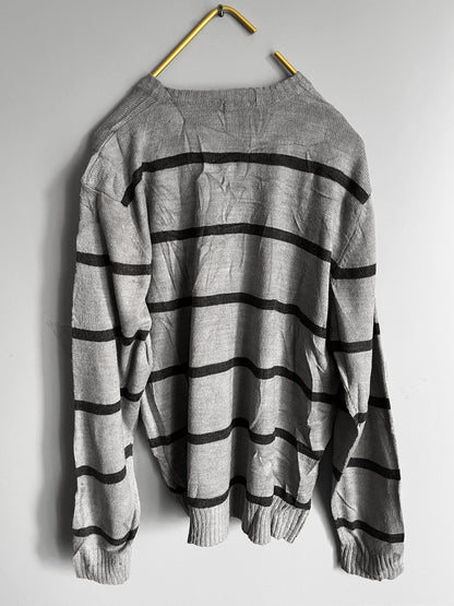 Mens knit sweater grunge geometric pattern - Shoplifts