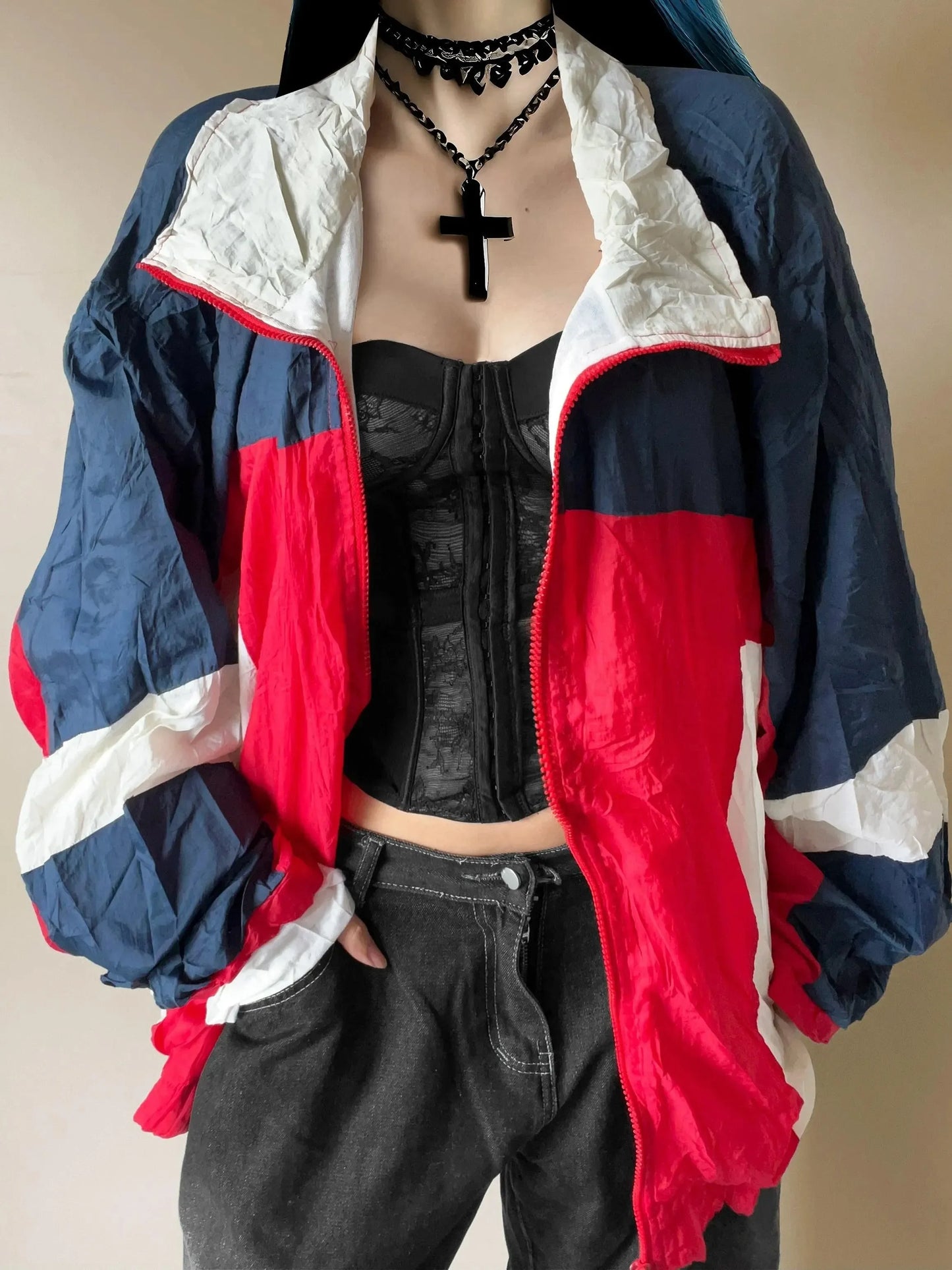 giacca vintage windbreaker colorata - shoplifts